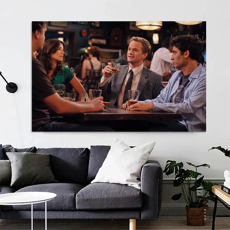 كيف قابلت والدتك الكلاسيكية المسلسلات التلفزيونية الملصقات و حائط لوح رسم الفن صور لغرفة المعيشة ديكور المنزل الهدايا #4