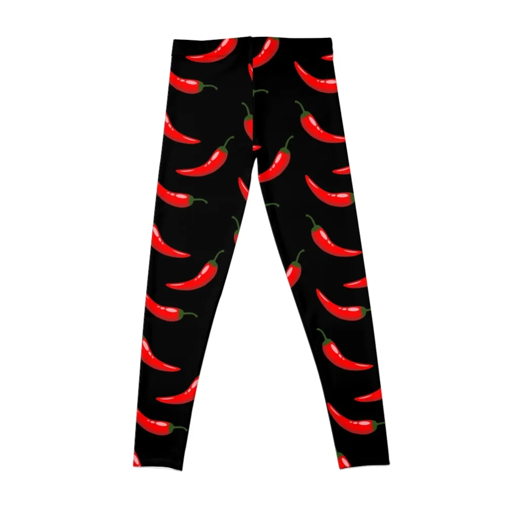 Red Chili Pepper Pattern, Hot red chili Leggings gym clothing legging gym Women's tights Womens Leggings