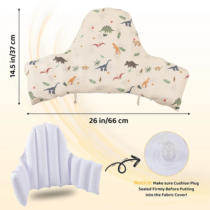 Baby High Chair Cushion Cover Built-in Inflatable Cushion Easy to Clean Highchair Accessories for Baby Sitting More Comfortable