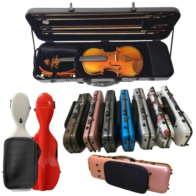 4/4 violin Carbon fiber coded lock hard case with Spectrum bag fiddler Hard Shell Storage Protect Violin Square box  backpack