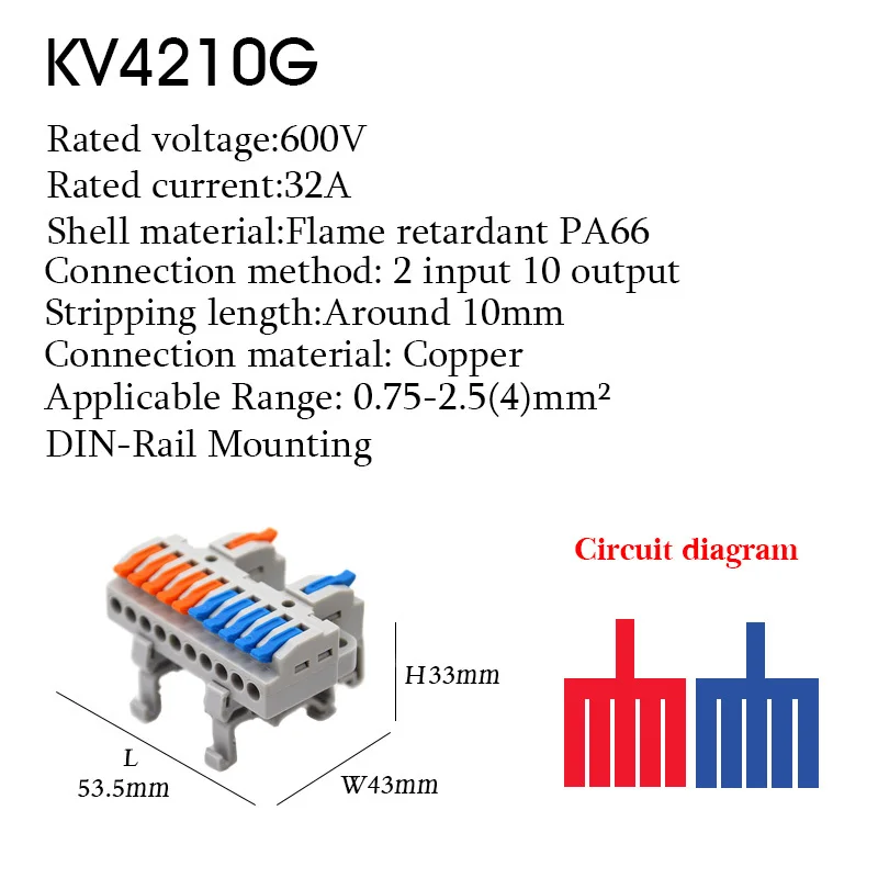 1PC Wire Connector Electric Universal Quick Conductor Splitter Push-in LED Cable Terminal Blocks Mountable Rail Junction Box