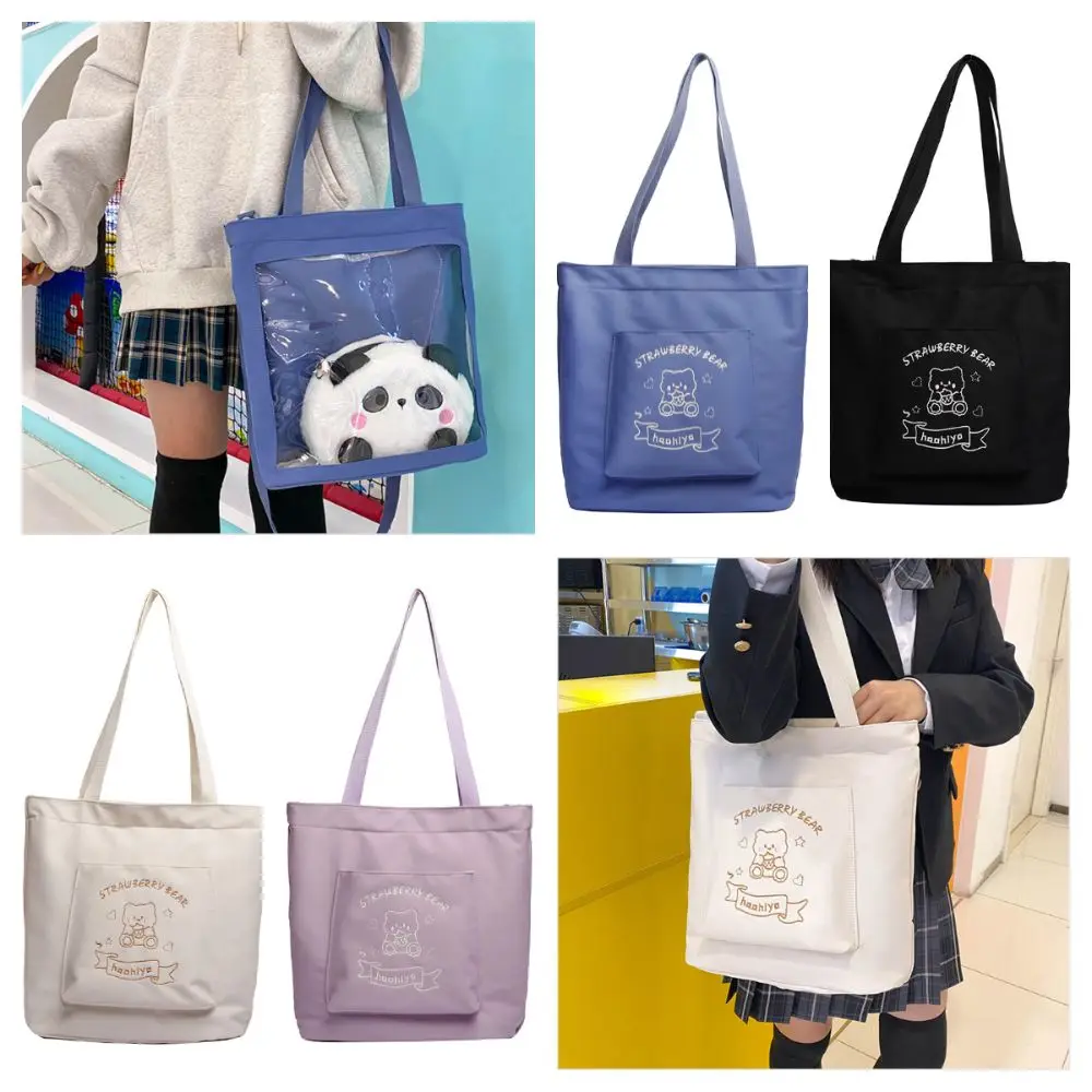 Gift Multicolor Tote Bag Nylon Transparent Window Doll Outdoor Bag Waterproof ACGN Shoulder Bag Students