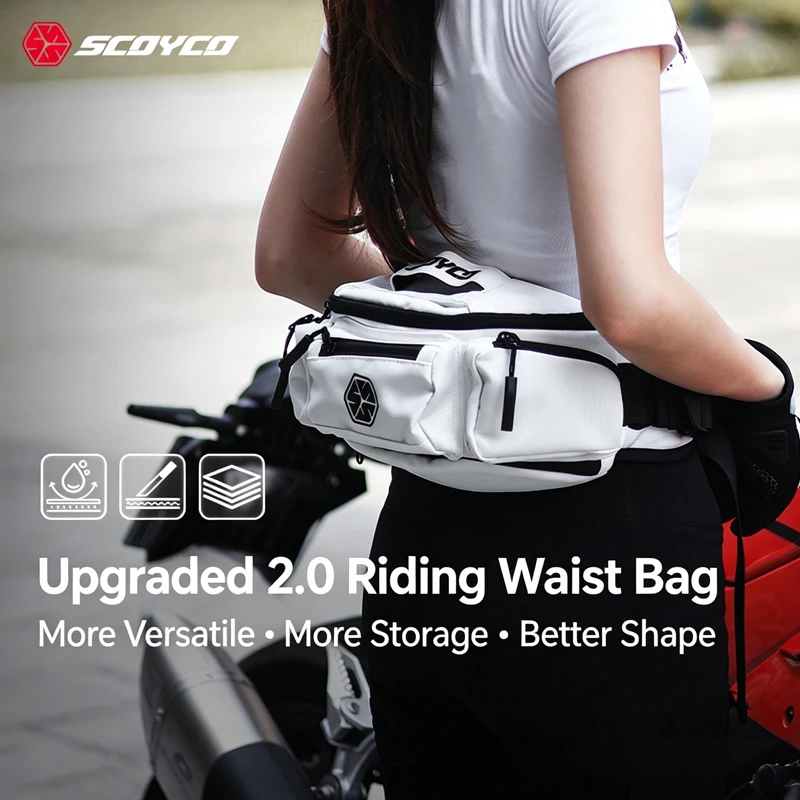 Scoyco Motorcycle Waist Bag 900D Oxford Water‑repellent 8 Pockets Large Capacity Breathable Multi‑Purpose Chest Crossbody Pack