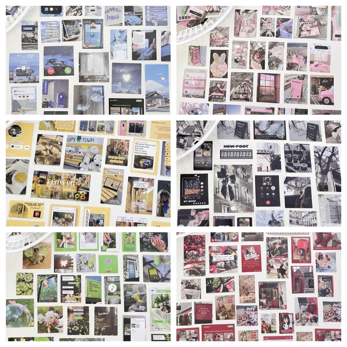 50Pcs 한국어 INS 소녀 아름다운 일상 생활 사진 앨범 데칼 저널 스크랩북 스케치북 배경 DIY 장식 스티커