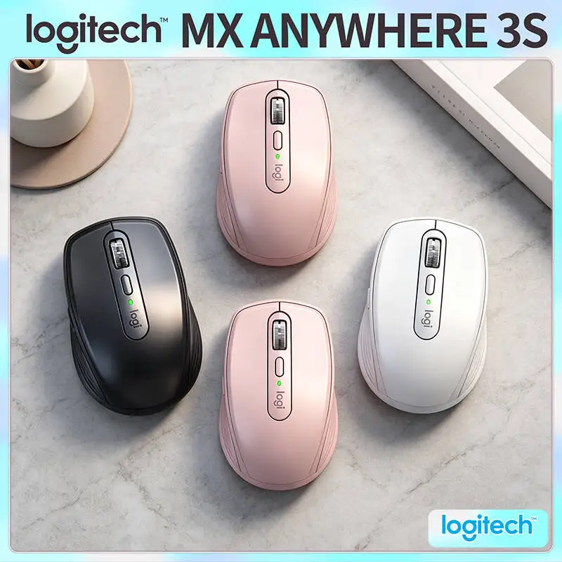 Logitech MX Anywhere 3S Office Mouse - 8K DPI Darkfield, MagSpeed Wheel, 3-Device Sync, USB-C Charge, Travel-Ready Build