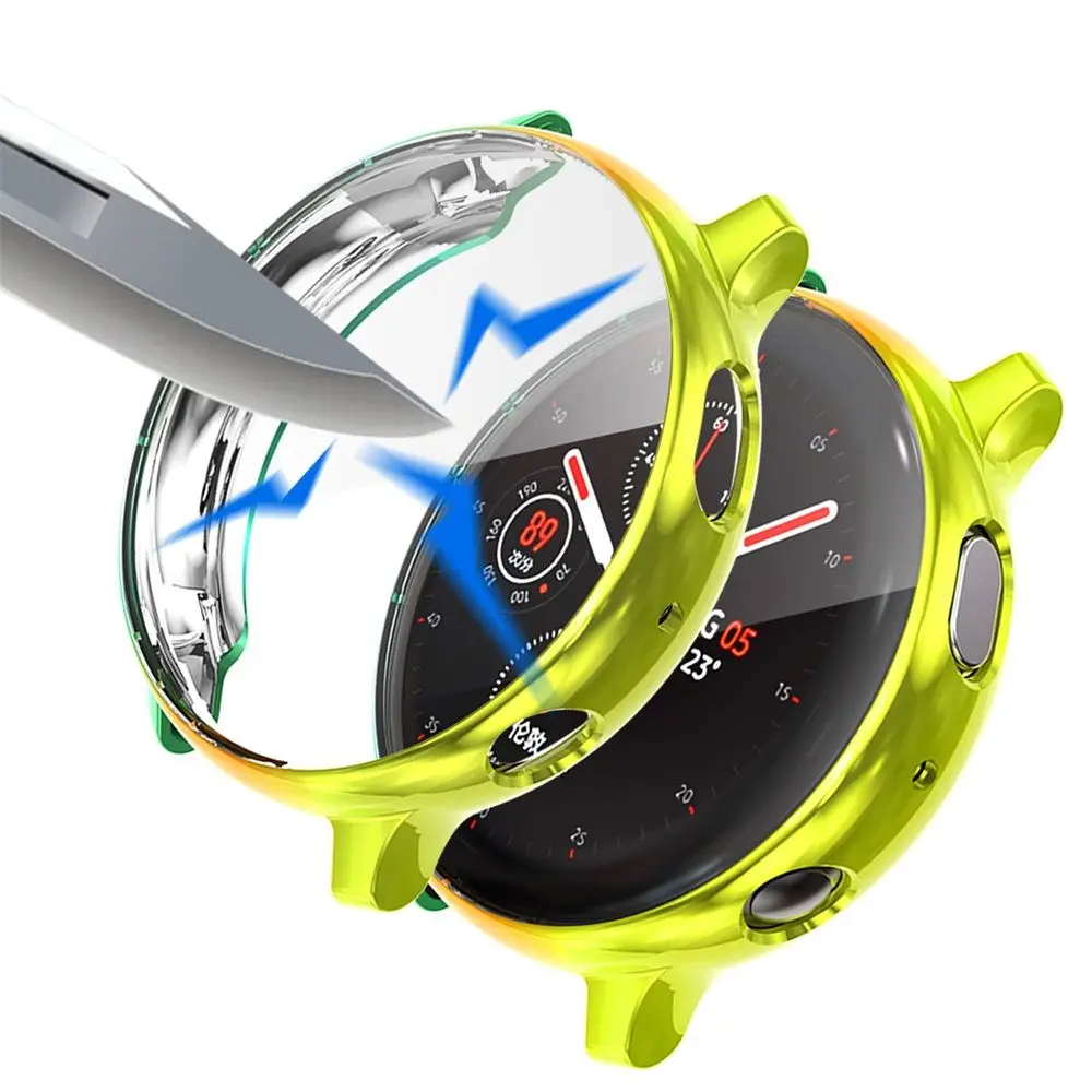 Soft Frame Full Screen Protector Coloful Plating TPU Case Watch Case Protective Cover For Samsung Galaxy Watch Active 2 40 44mm
