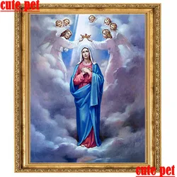 Maryi panny religia ikona St tapety CrossStitchDiy diament malarstwo diament haft robótki 5dMosaic do dekoracji domu