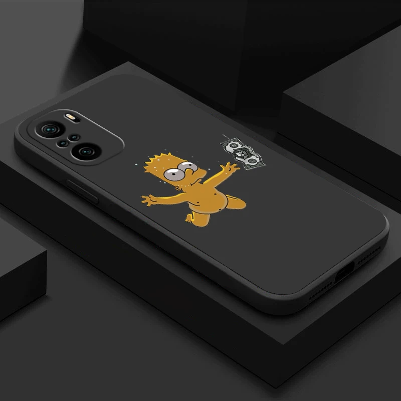 Kreskówka Cute The Simpsons etui na telefon dla Xiaomi Redmi Note 12 11E 11S 11 11T 10 10S 9 9T 9S 8T Pro Plus 5G czarna okładka