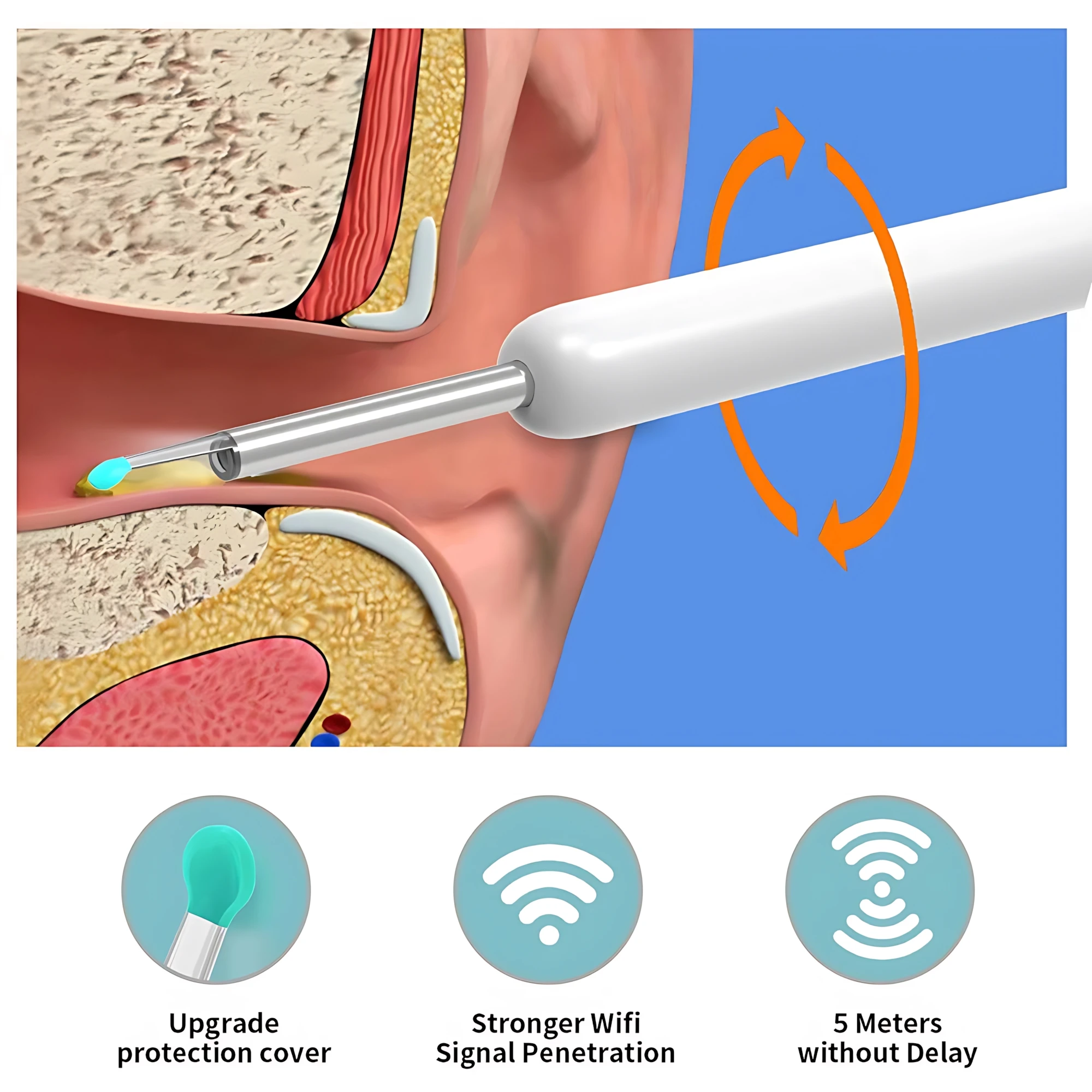 Visual Ear Wax Cleaner with Camera Safe Earwax Removal Endoscope With Camera Luminous Otoscope Ear Cleaning Tools Ear Care 2026