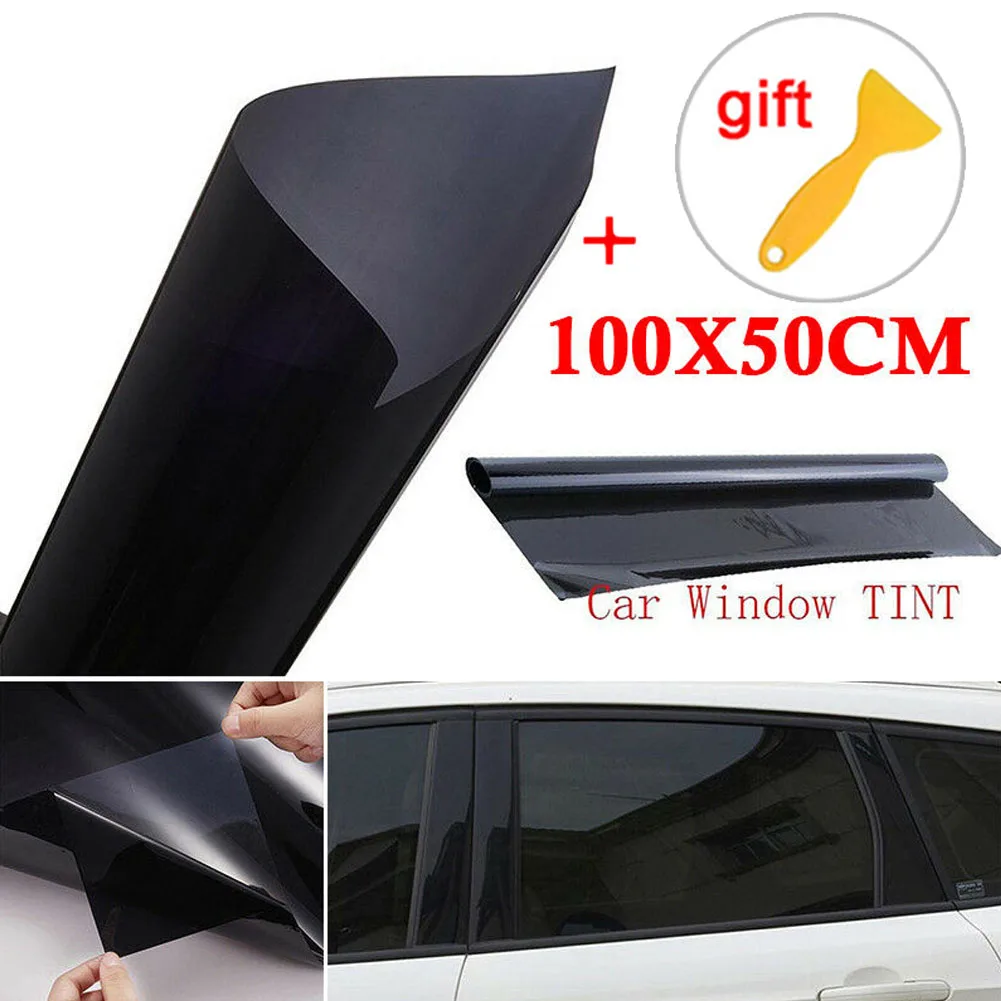 Window TINT Black Foil Sticker Vehicle Roll Glare House Scratch Van 100x50cm Glass Polyester Home Professional