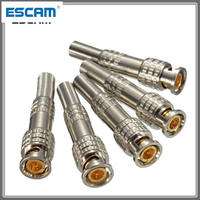 5pcs/lot BNC Male Connector RG-59 for Coaxical Cable Brass End Crimp Cable Screwing CCTV Camera BNC connector by ESCAM BNC01