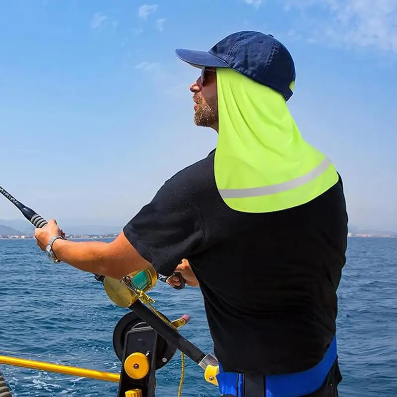 Cooling Cap Elastic Sun Shade Hat Wide Brim Neck Shield Elastic Hard Cap UV Protection to Cover Neck for Fishing Riding