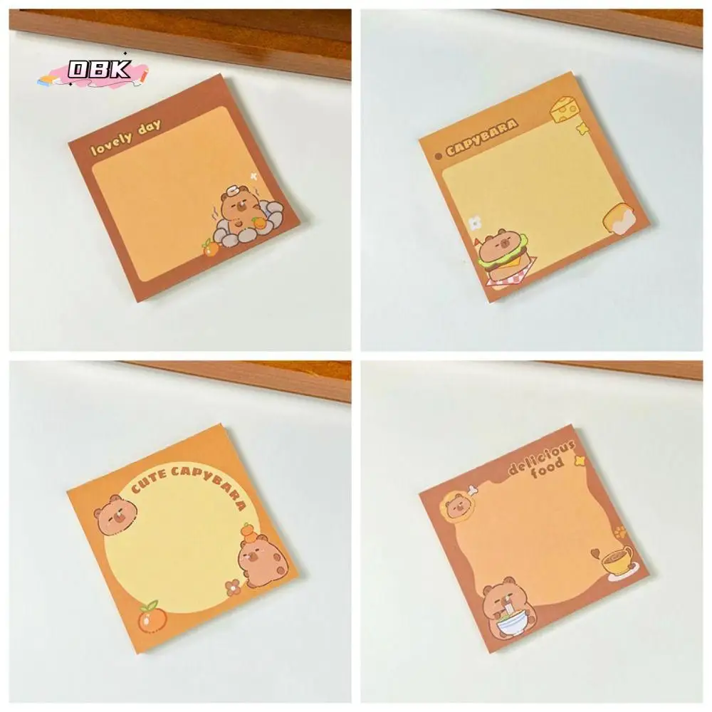 

50 sheets Kawaii Capybara Memo Pad Creative Non-adhesive N Times Sticky Notes Multifunction Portable Cartoon Message Notes