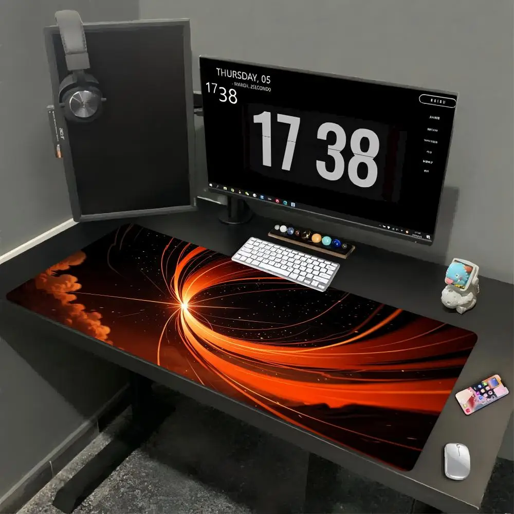 Abstract Swirl Light Stream XXL Gaming Mouse Pad Cosmic Star Trail Art Desk Mat Non-Slip Rubber Computer Keyboard Mouse Mats
