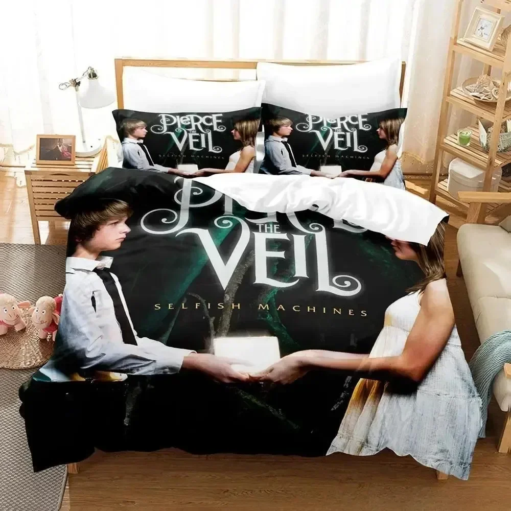 Luxury New 3D Print Pierce The Veil Logo Bedding Set Boys Girls Twin Queen King Duvet Cover Pillowcase Bed boys Adult Bedroom