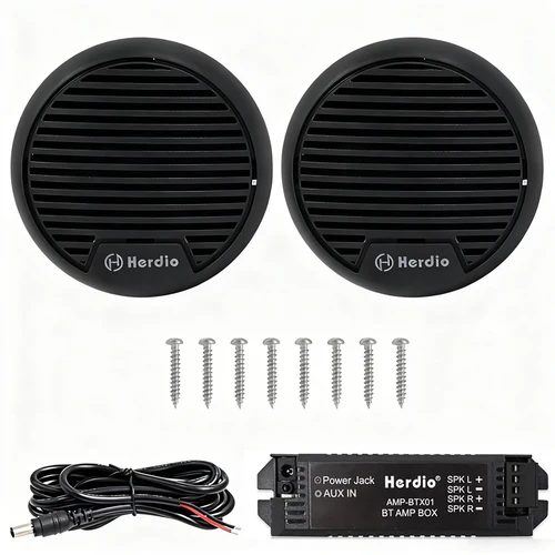 Herdio 3 ''160W 2 uds altavoces impermeables para barco marino altavoz Bluetooth para motocicleta sistema de Audio estéreo para ATV UTV barco al aire libre