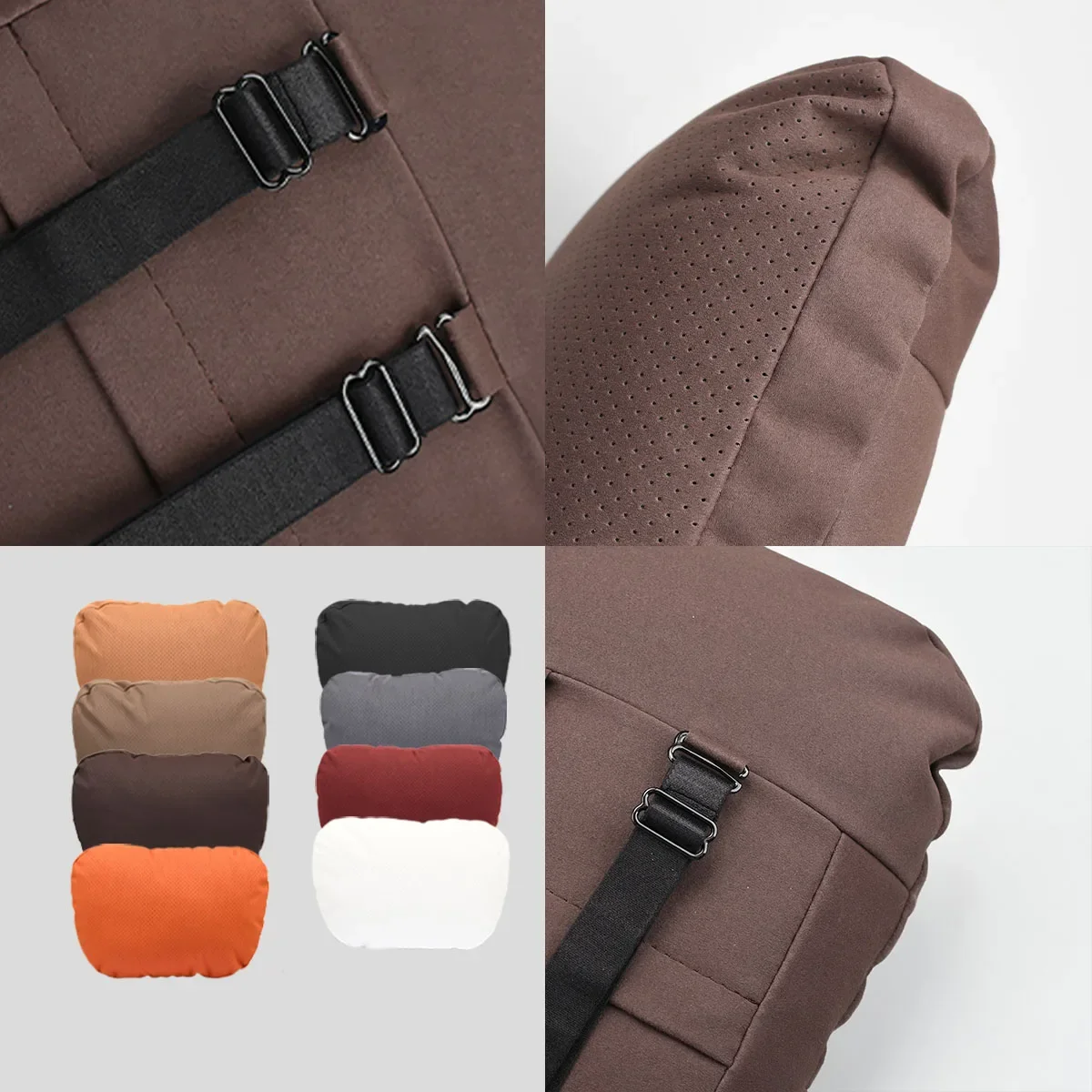 مسند رأس مثقوب من فراء السيارة ناعم ومريح لمقعد السيارة ودعم الرقبة وسادة ملحقات السيارات #5