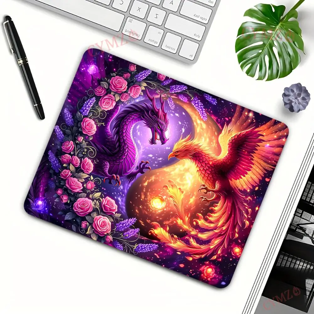 Elegant mythical beast Mouse Pad Desk Mat with Stitched Edge Non-Slip Rubber Base Small Office Mousepad PC Accessories Mauspad