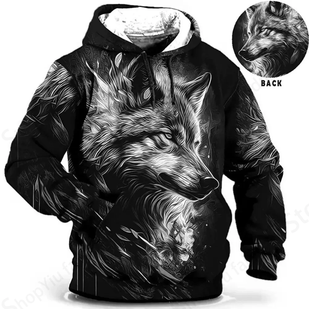 Animal Wolf Tiger 3d Print Graphic Hoodies Men Fashion Oversized Hoodie Boy Coat Women Sweats Mens Clothes Winter Tracksuit Male