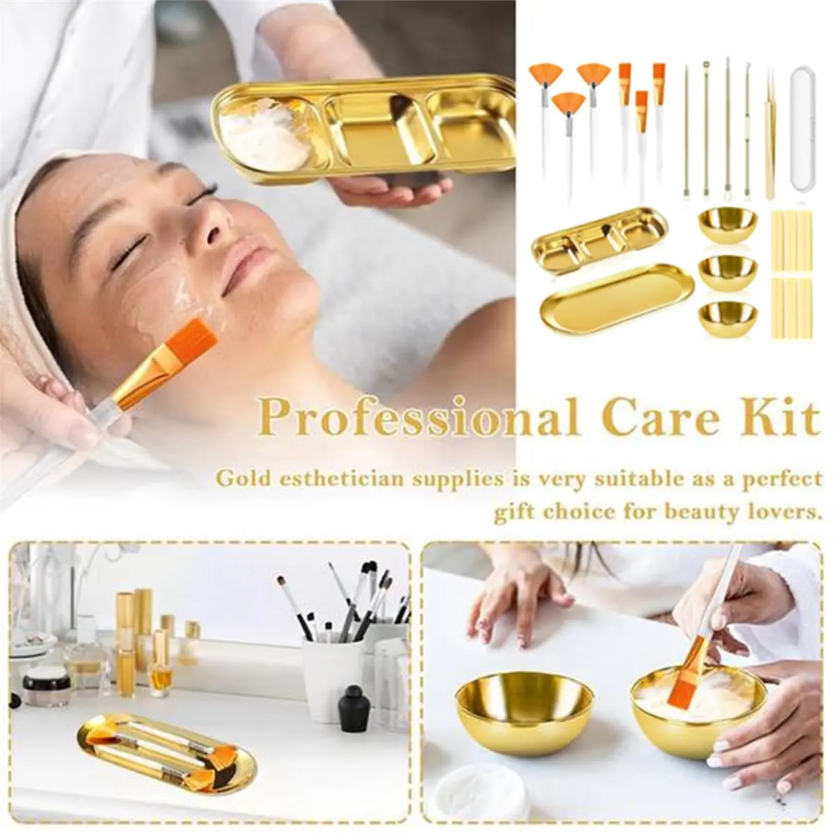 PHONE&GEAR 28PCS Gold Esthetician Supplies Kit Blackhead Remover Comedone Extractor Set for Pore Cleansing Skin Care