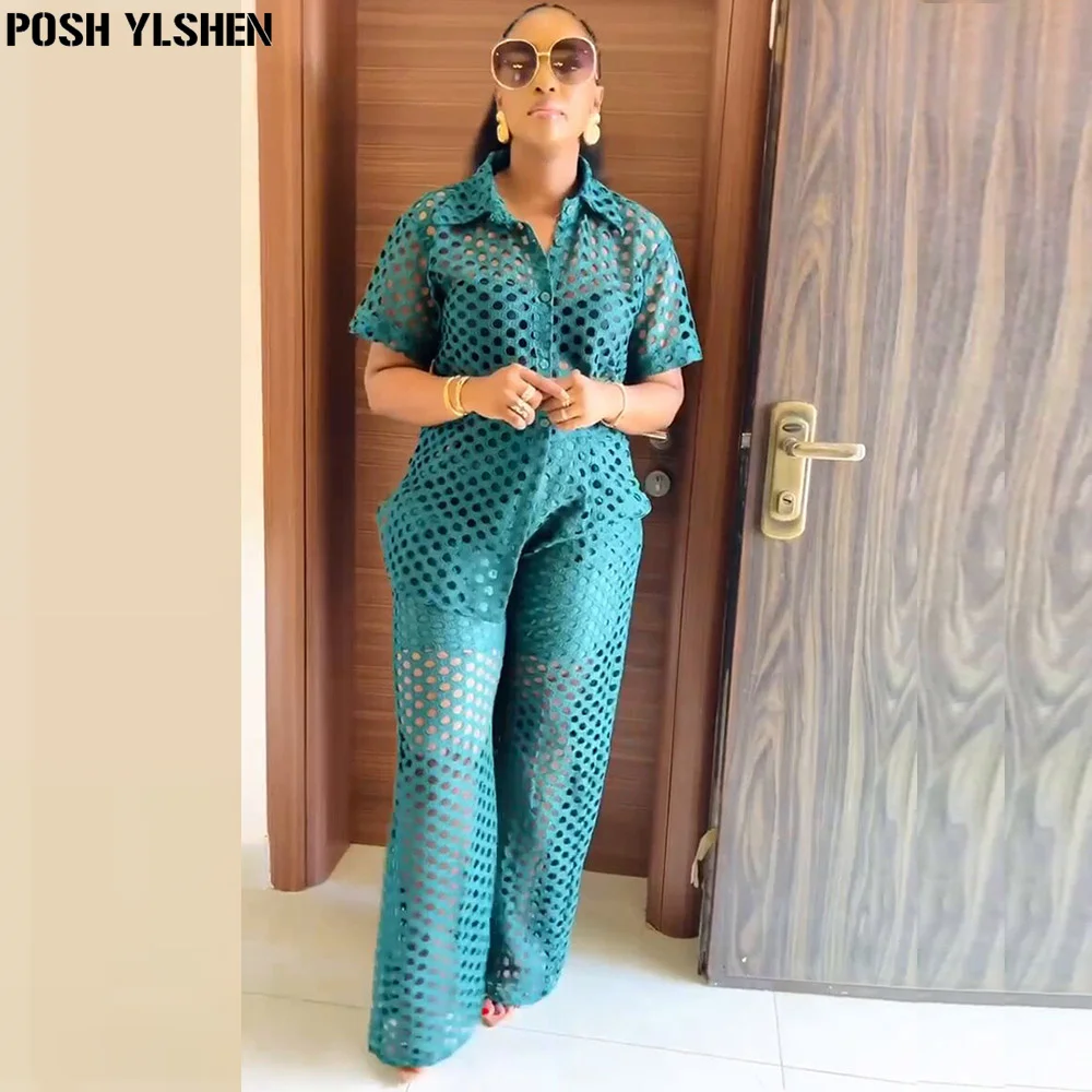 Two 2 Piece Pant Sets Women Outfit Summer Clothes African Dresses for Women 2024 New in Sexys Matching Set Dames Africa Clothing