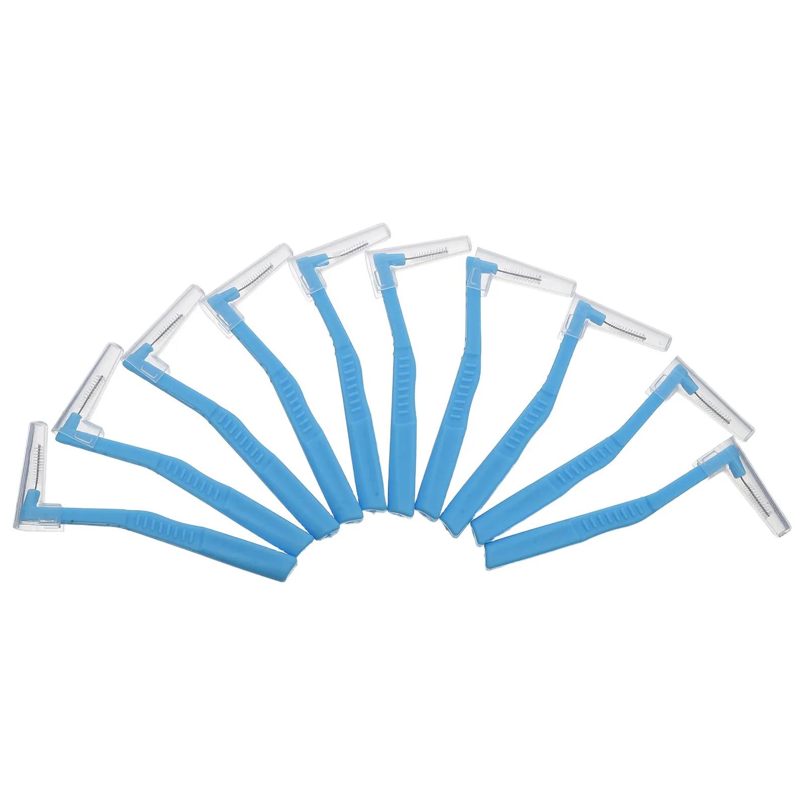 10Pcs Interdental Brushes Soft Bristle for Braces 2.5mm L-Shaped Deep Cleaning Angled Dental Floss Picks Comfortable Handle Oral