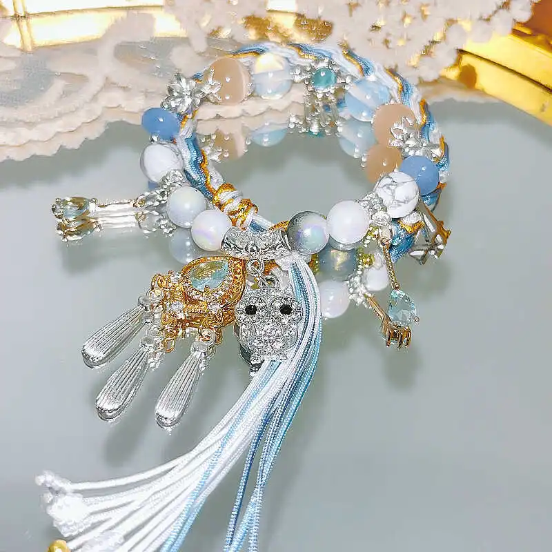 أنيمي الهوية الخامس إيلي كلارك سمة الانطباع الرياح تأثيري الكرتون لطيف حزام اليد سوار سلسلة اليد جمع هدية مزخرفة