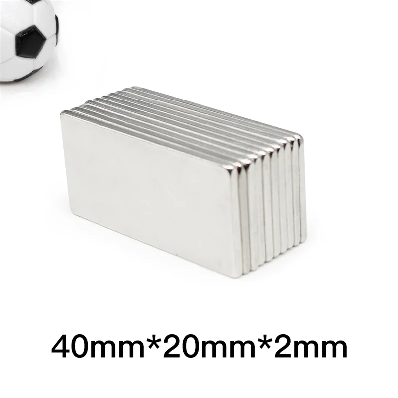 2~50PCS 40x20x2mm Block Strong Powerful Magnets 40mm x 20mm x 2mm Long Rectangular Permanent Neodymium Magnet Sheet 40*20*2 mm