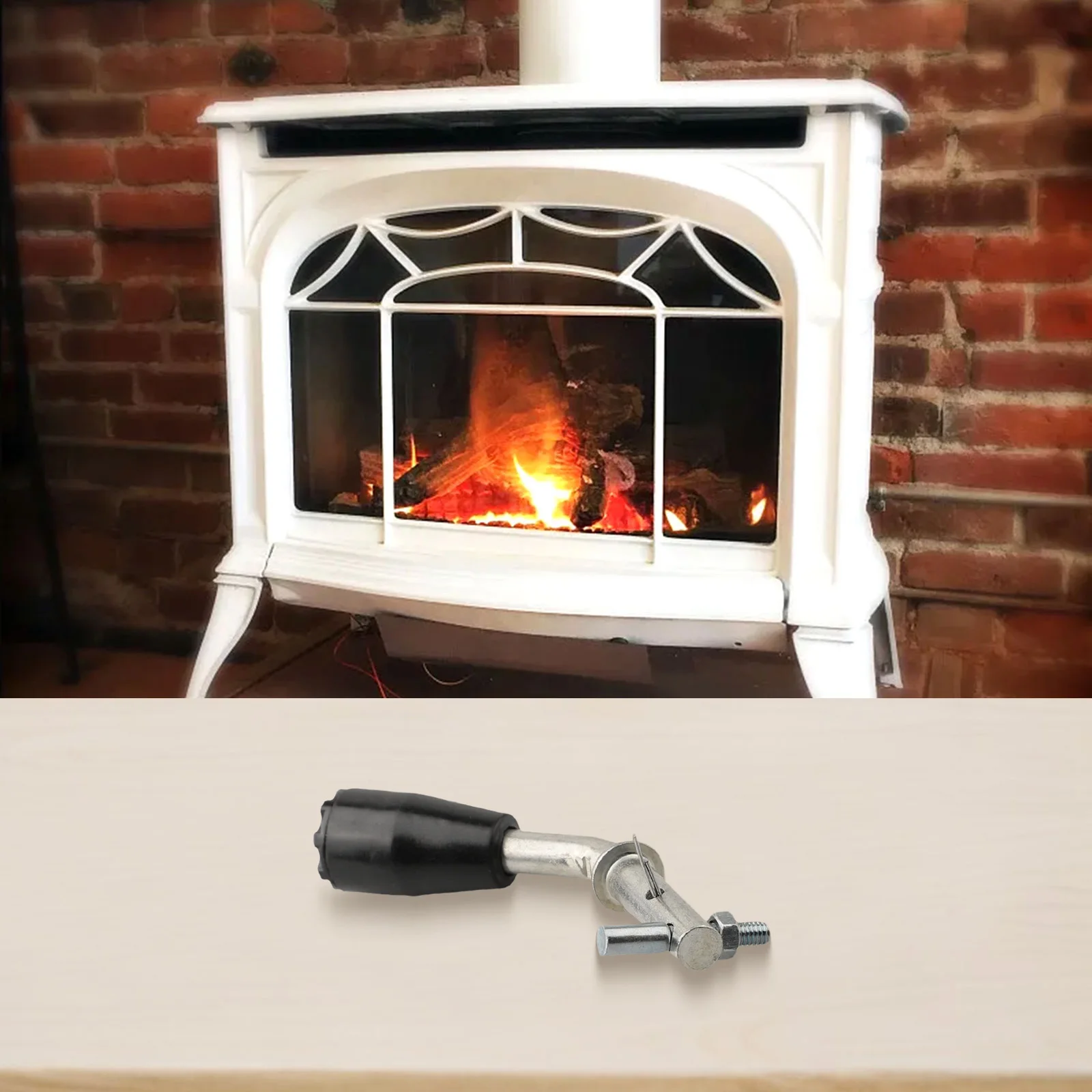 

Chimney Handle Boiler Door Handle Perfect Fit Replacement Handle Versatile Fit For Fireplaces Black Silver For Boilers
