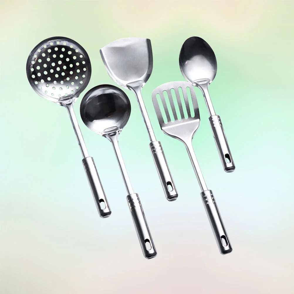 

5 Pcs Multifunctional Kitchen Utensil Set Stainless Steel Spoons Spatula Cooking Tools Kitchen Supplies