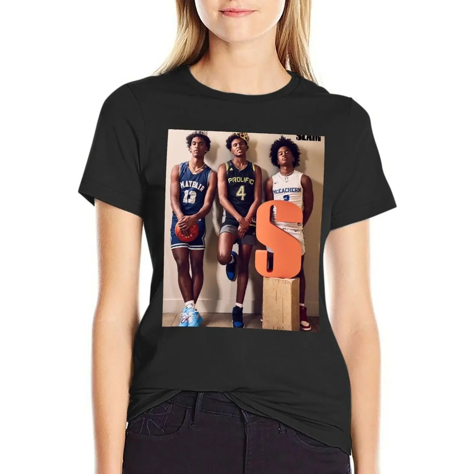 

Jalen Green Sherife cooper, Josh Christopher Slam T-Shirt blacks sublime tees korean fashion summer blouses woman 2025