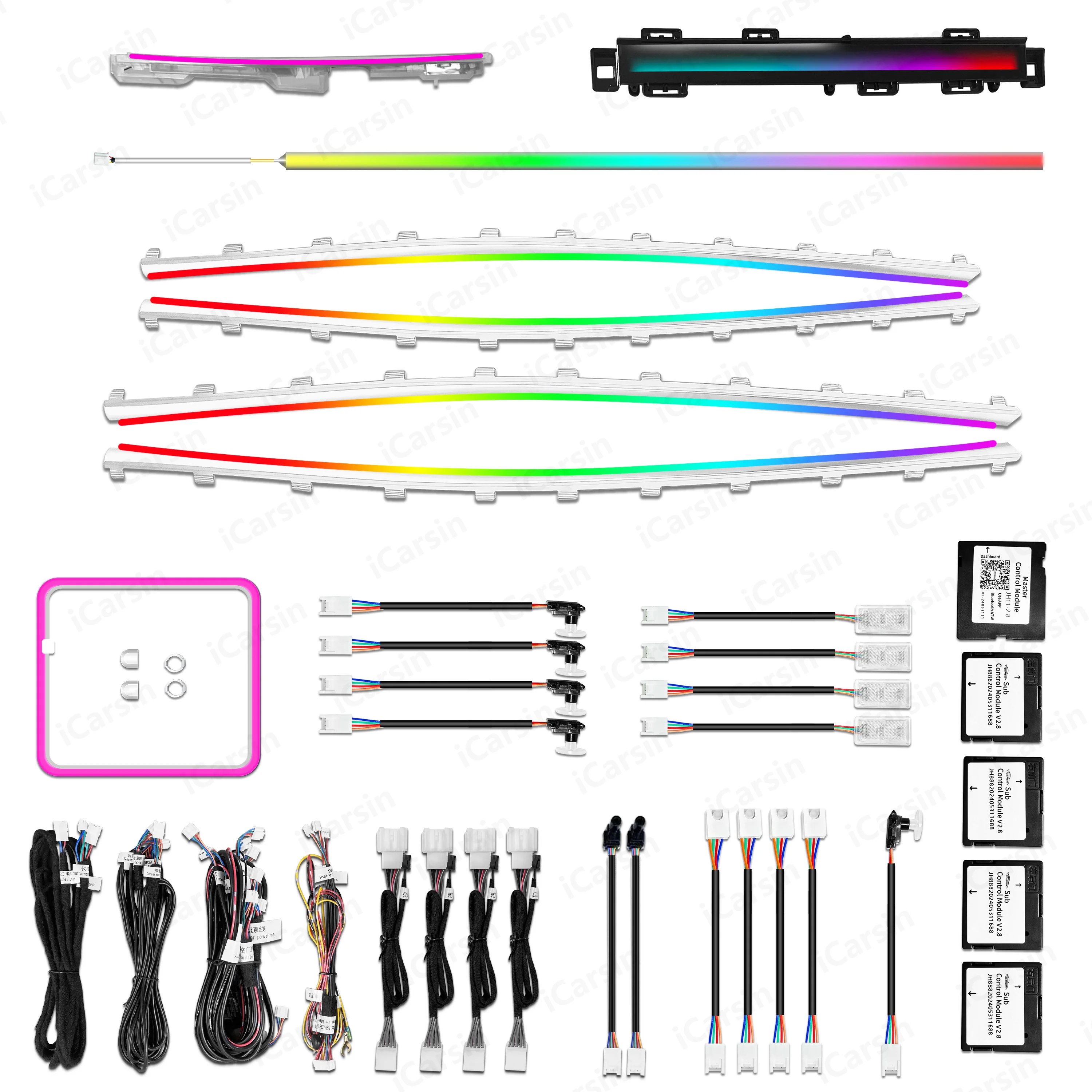 مجموعة ترقية الضوء المحيط الديناميكي من Icarsin لهوندا أكورد 11th Gen 2023 + ملحقات استبدال إضاءة LED داخلية للباب