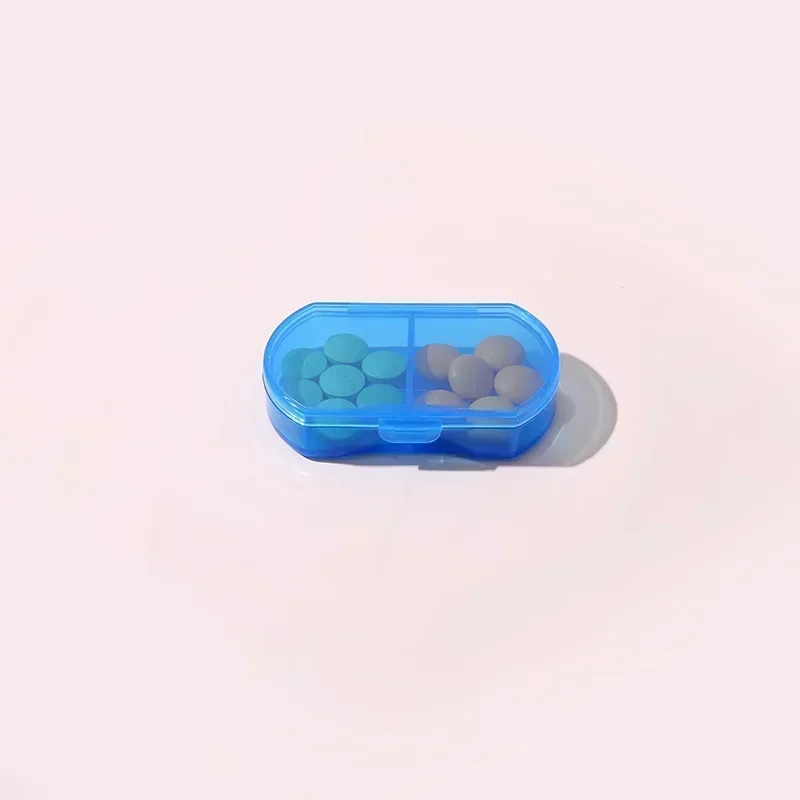 1PCS Pill Medicine Box Portable Drug Box Tablet Splitter Holder Storage Organizer Container Case Pillbox 2-Grids Mini Dispenser