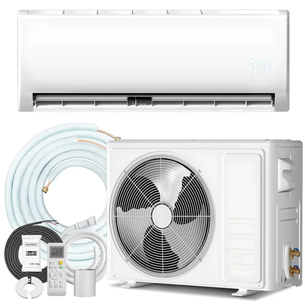 

12000 BTU Mini Split AC/Heating System, 19 SEER2 115V Ductless Inverter Wall-Mounted Split AC Unit with Pre-Charged, Customized