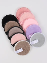 Random Slacker 5-10-20 Pack Reusable Double-Sided Face Wash Puff, Round Design Non-Latex Dry-Wet Dual-Use Foundation Makeup Cr