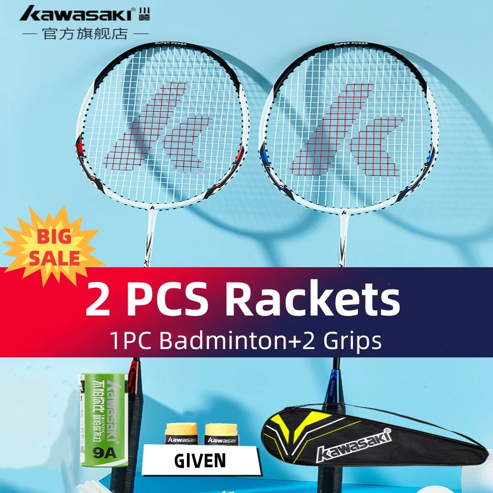 Kawasaki Original Badminton Practice Rackets Carbon Fiber Lightweight Offensive Badminton Rackets With Shuttlecock