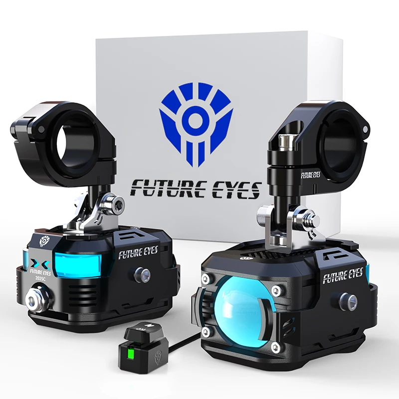 

Future Eyes F150 PRO - LED Motorcycle Fog Lights, waterproof Auxiliary Driving lights, plus rear ambient lights and 4-color DRL