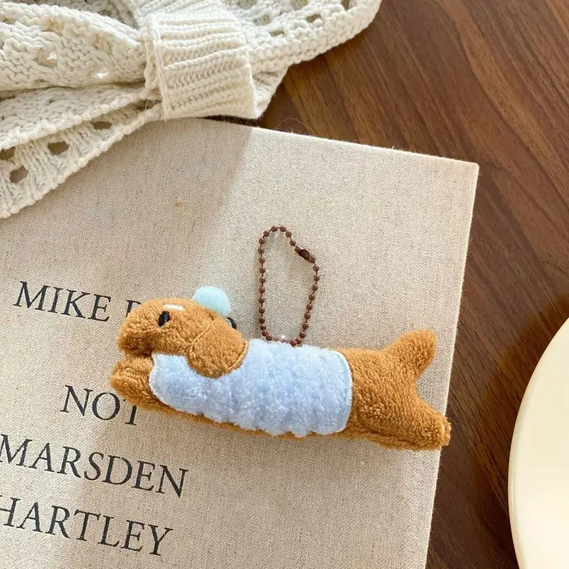 Plush Bag Charm Dachshund Plush Keychain Stuffed Puppy Cartoon Keyring Backpack Decoration For Classroom Graduation Birthday