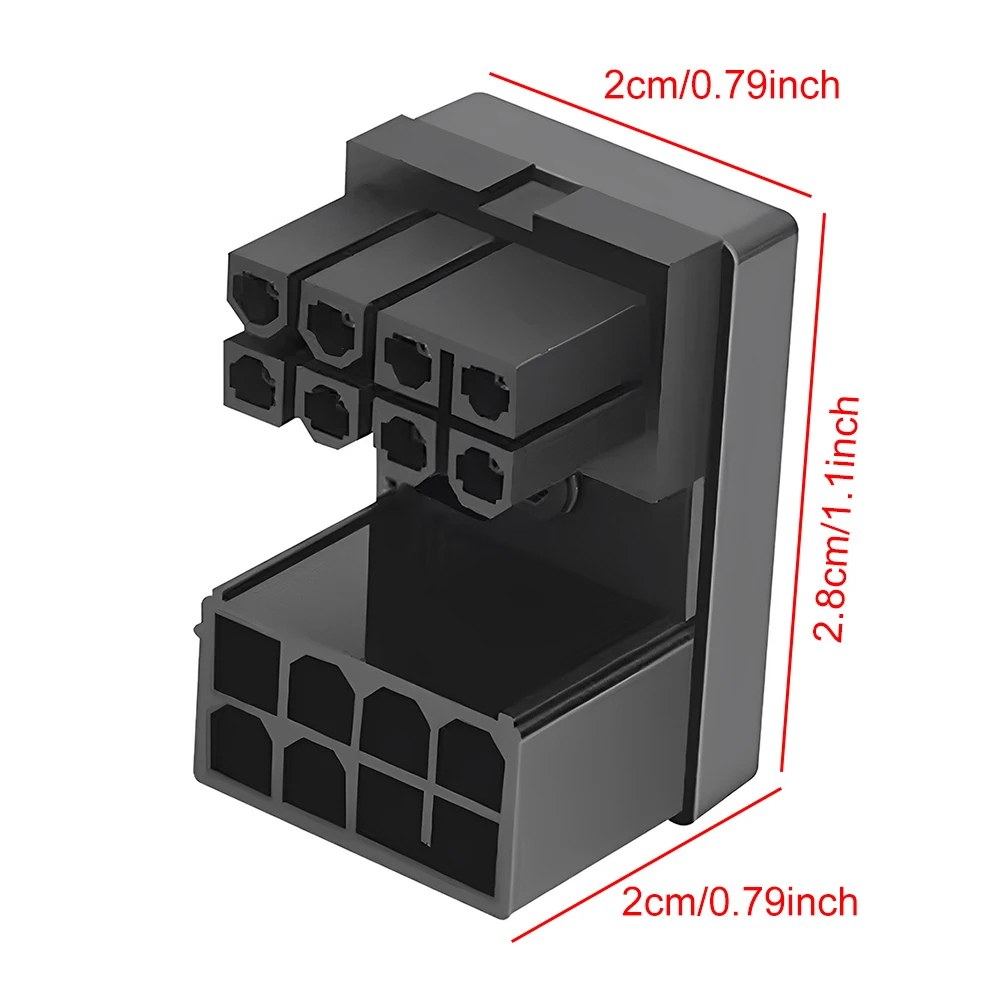 ATX 8 Pin 180 Grad abgewinkelter Stecker GPU Grafikkarte Stromanschluss Adapter ATX GPU Adapter für Desktop-Grafikkarte