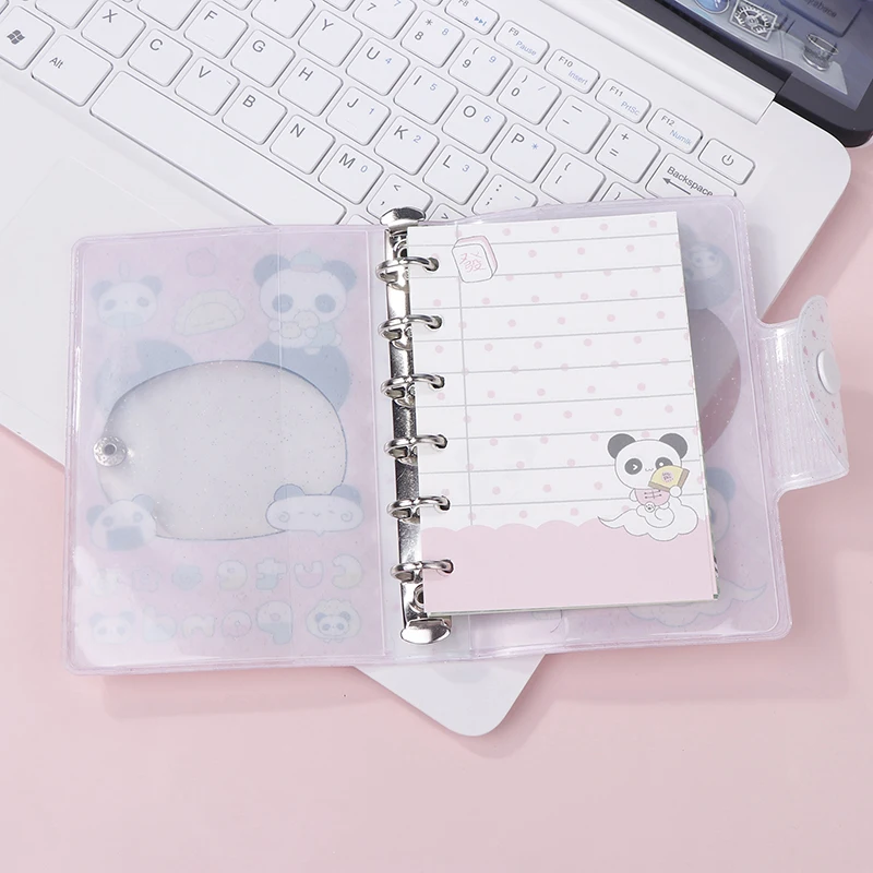 A7 Cute Panda Candy Colored Binder Cover Or 40 Sheets Album Postcard Storage Booklet Stationery Diary Office Supplies