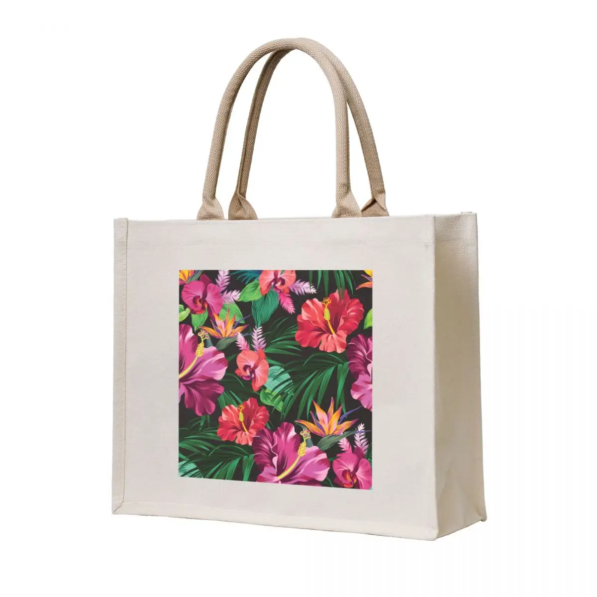

take me with you. Tropical print Tote Bag bag for beach Customizable tote bag canvas bags canvas tote
