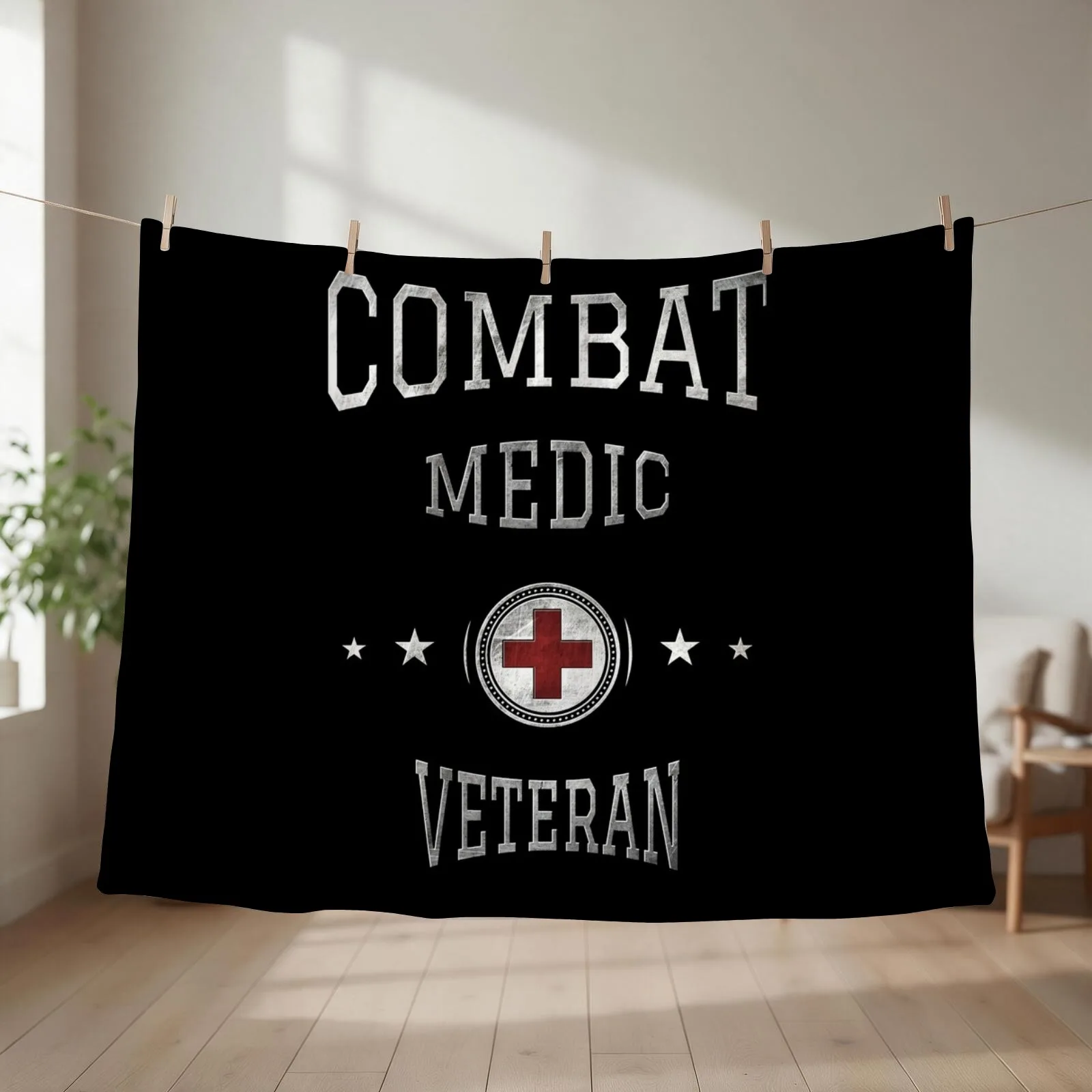 Combat Medic Veteran Throw Blanket Quilt for babies Soft Beds Hair Blankets
