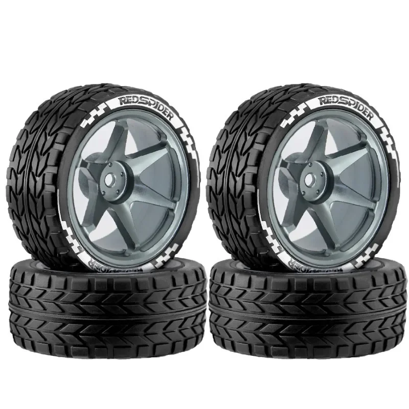 

1/10 RC On-road Drift Car Rubber Tires Alloy Wheels Hubs Set for XV02 HSP 94123 Tamiya TT01 HPI Kyosho HSP PTG2