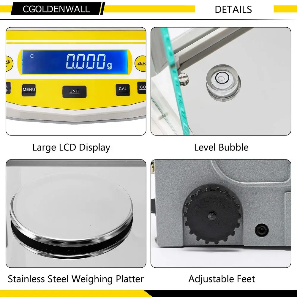 Balanza analítica Digital de alta precisión báscula de laboratorio 110V 300g 1mg interfaz RS232 protección contra sobrecarga conteo de tara CE