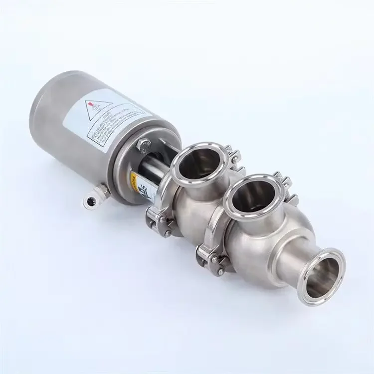 Stainless steel pneumatic three way divert reversing valve