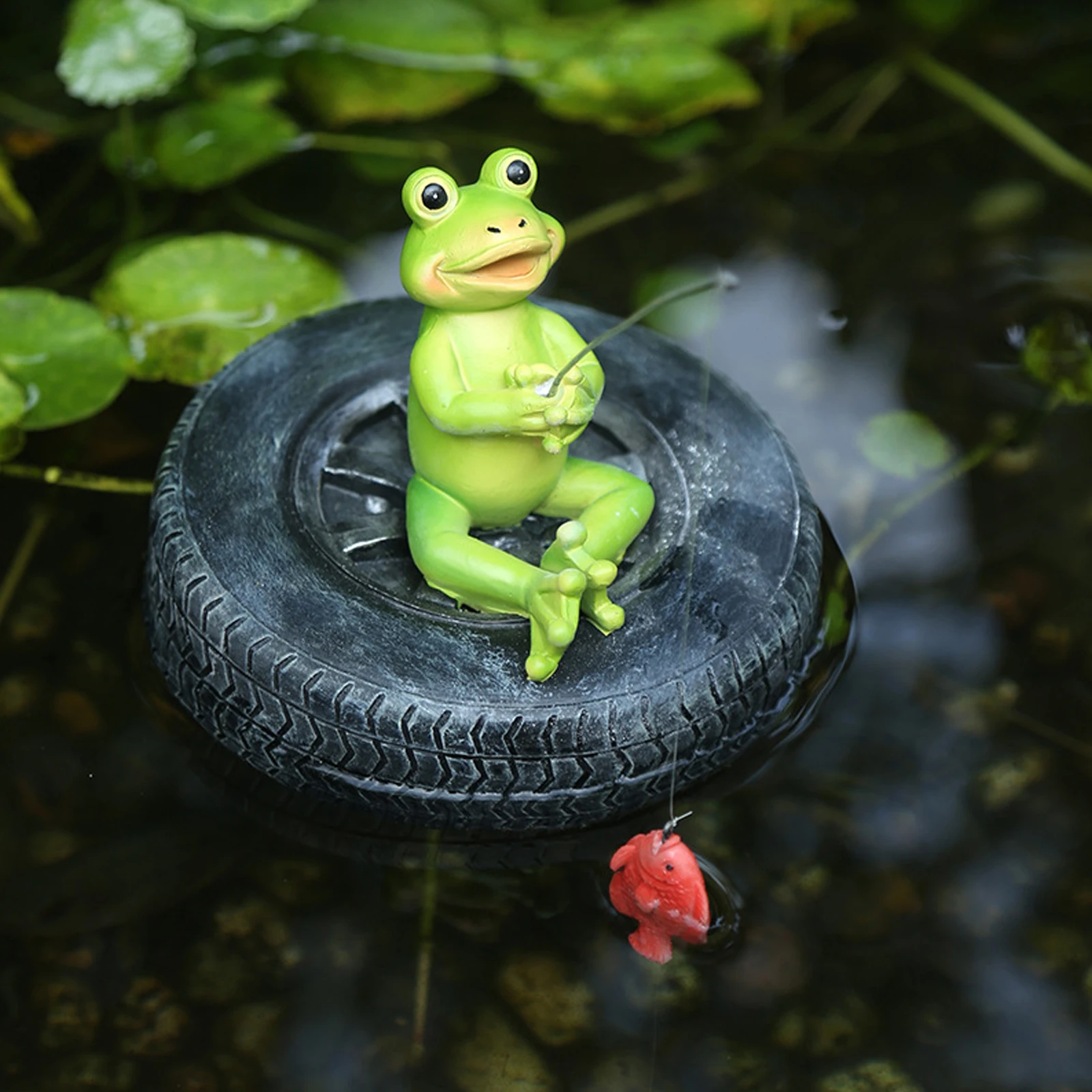 

Outdoor Ornaments Frog Figurine Sculpture Float for Pool Statue Sculptures Figure Pond Floating