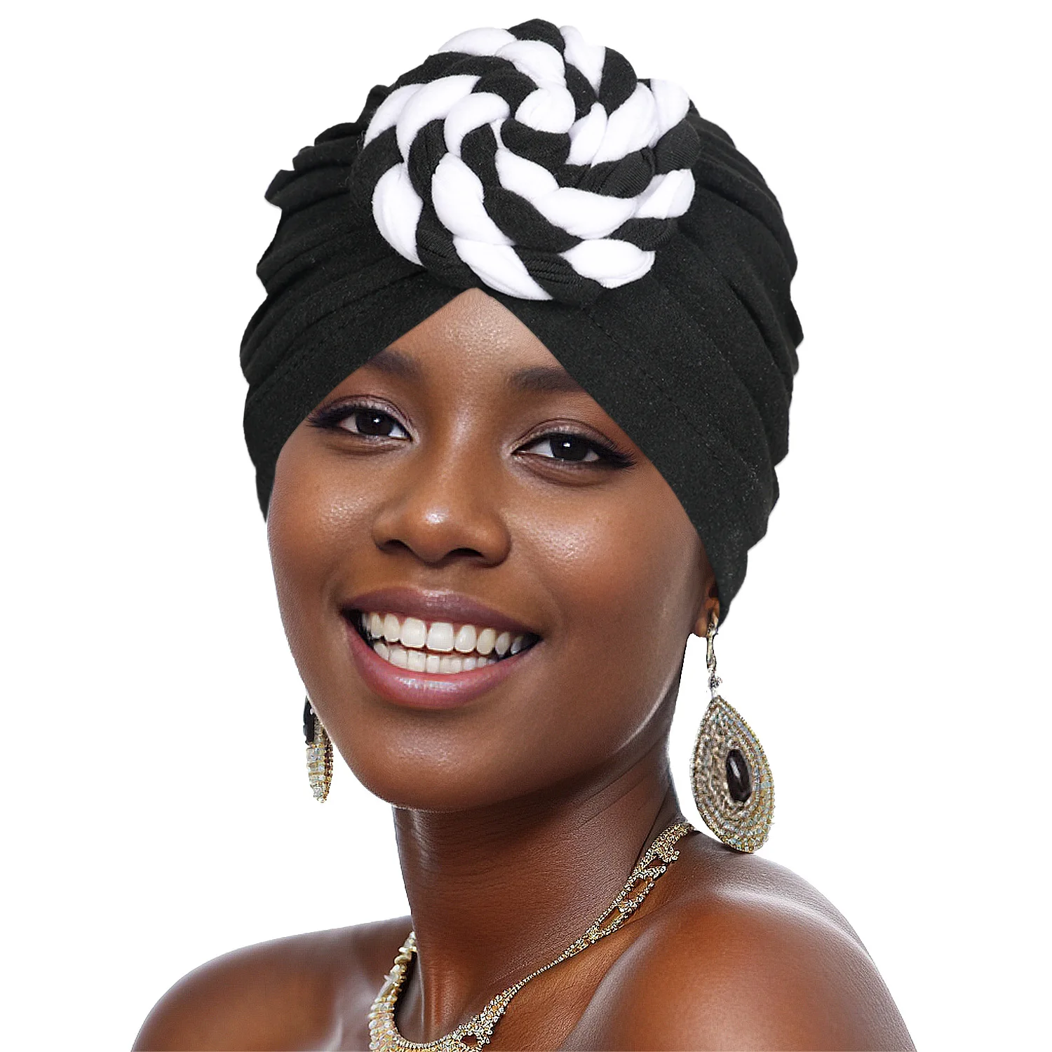 

Bohe Style Double Color Donut Turban Cap for Women Headscarf Indian Hat Headband Hats African Head Wraps Turbante Mejur