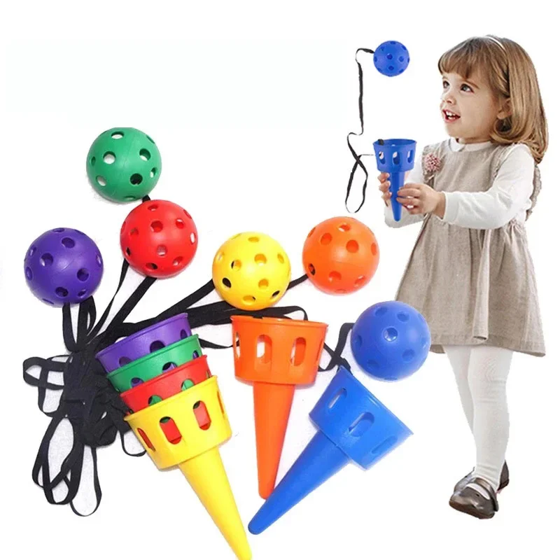 Kids Ankle Skip Ball, Hollow Swing Jump Toy, Indoor Outdoor Balance Training Game, Colorful Exercise Toy Gift for Boys Girls