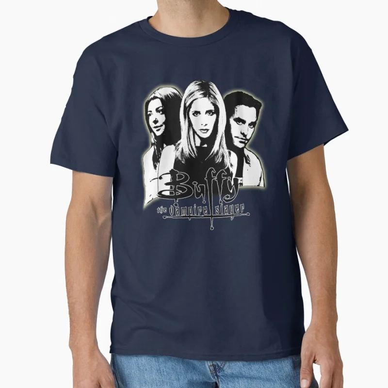 

A Trio of Scoobies (Willow, Buffy & Xander) The Buffy Vampire Slayer horror movies Classic T-shirt Large size Adult Tops
