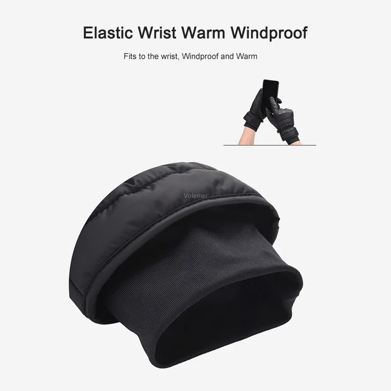 Guantes de ciclismo Youpin plott cálidos para invierno, resistentes al viento, gruesos, resistentes al desgaste, antideslizantes, para pantalla táctil